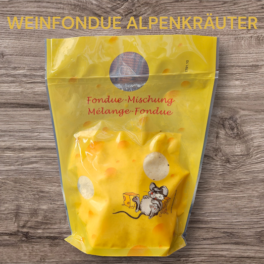 Fondue mit Weisswein und Alpenkräuter